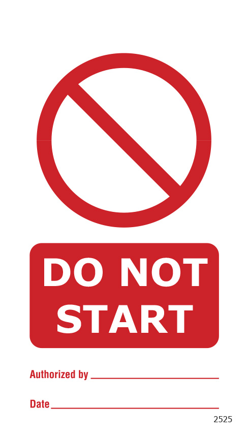 Do Not Start (10 per pack) 75mm x 150mm