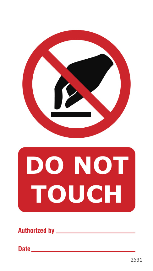 Do Not Touch (10 per pack) 75mm x 150mm