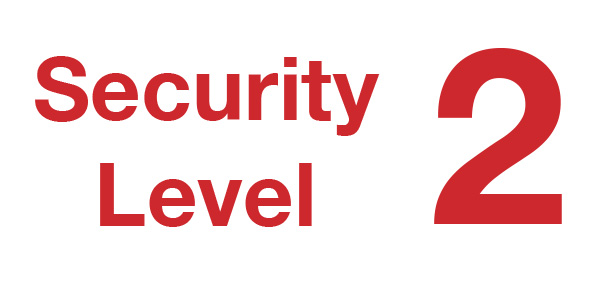 Security Level 2 (red) 300mm x 150mm