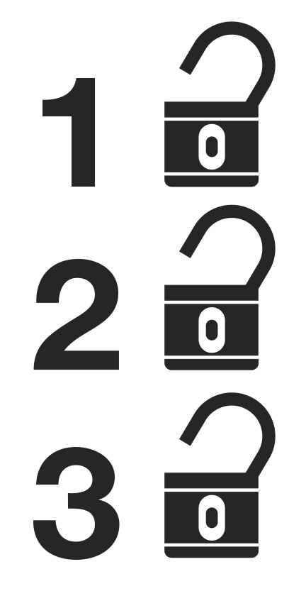 ISPS Locks (open, open, open) 25mm x 50mm