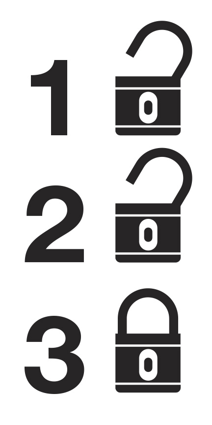 ISPS Locks (open, open, closed) 25mm x 50mm