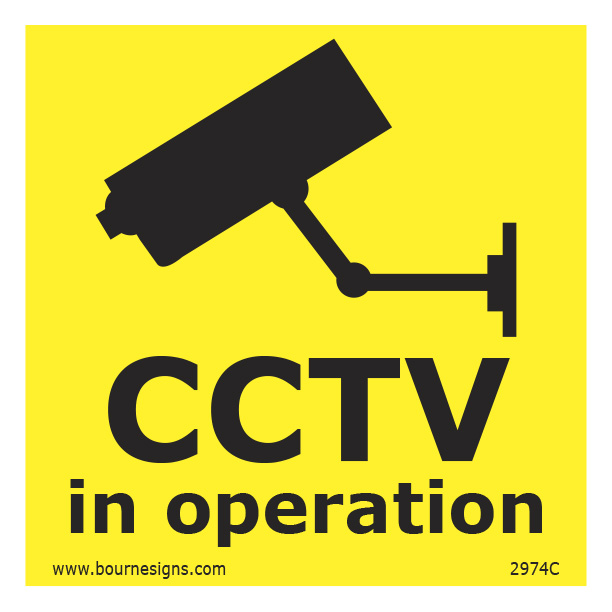 CCTV in operation 150mm x 150mm