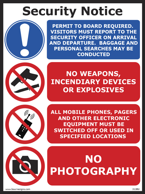 ISPS Security Notice 300mm x 400mm