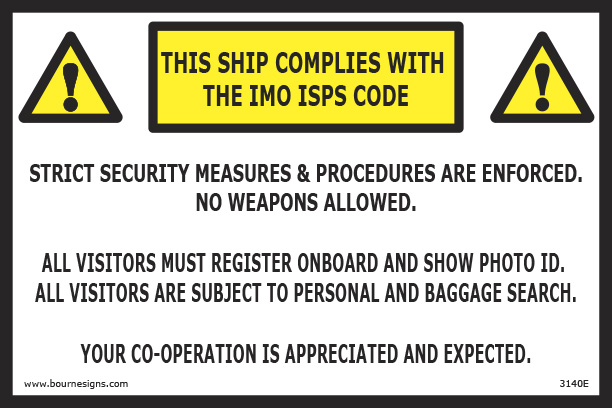 ISPS Security Sign 300mm x 200mm