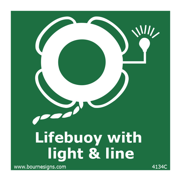 Lifebuoy with Light and Line 150mm x 150mm