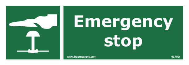 Emergency Stop 300mm x 100mm