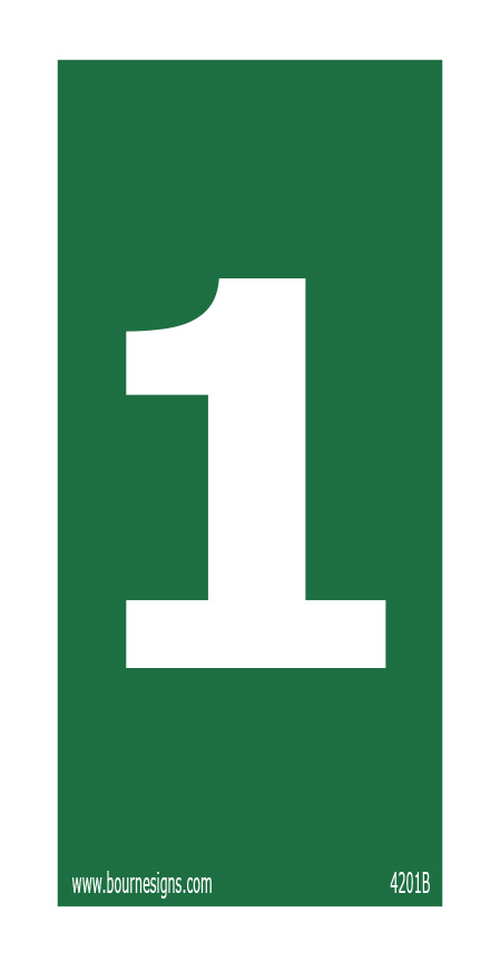 Number 1 75mm x 150mm