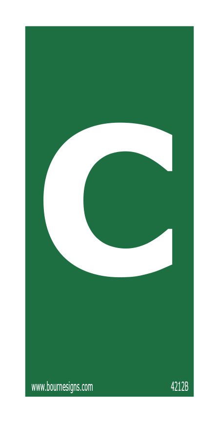 Letter C 75mm x 150mm