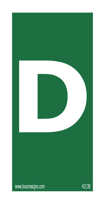 Letter D 75mm x 150mm