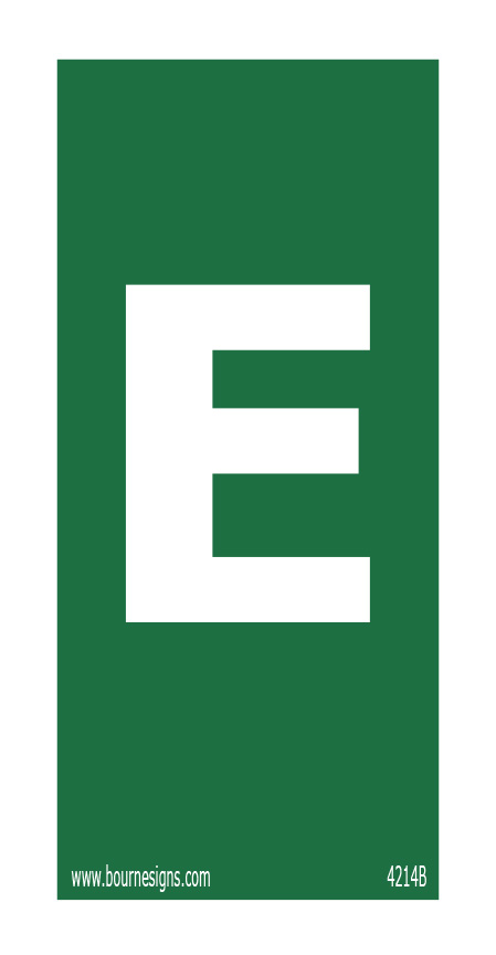 Letter E 75mm x 150mm