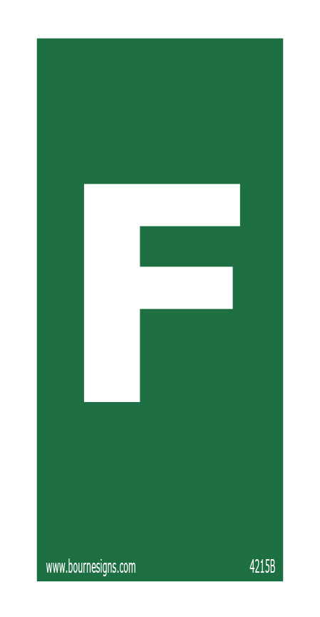 Letter F 75mm x 150mm