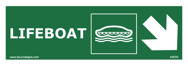 Lifeboat (Right and Diagonal Down) 300mm x 100mm