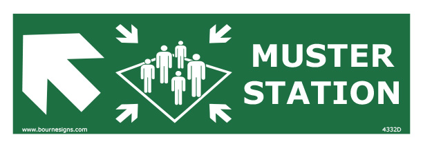 Muster Station (Left and Diagonal Up) 300mm x 100mm