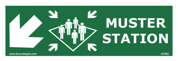 Muster Station (Left and Diagonal Down) 300mm x 100mm