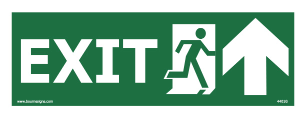 Exit (Right and Up) 400mm x 150mm
