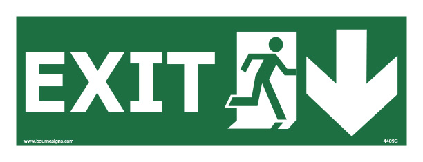 Exit (Right and Down) 400mm x 150mm