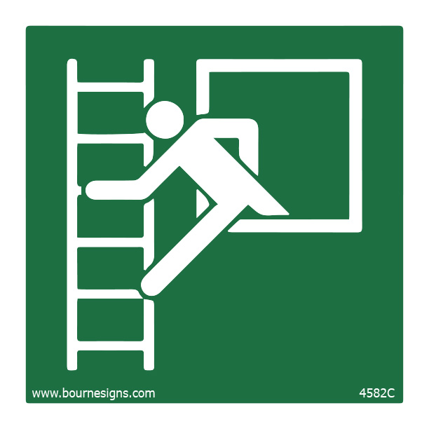 Emergency window with escape ladder 150mm x 150mm