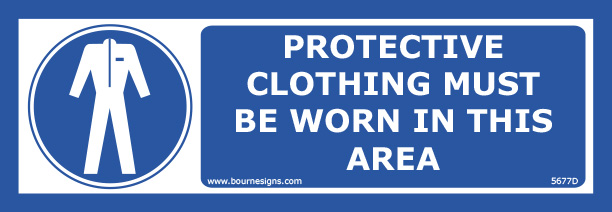 Protective clothing must be worn in this area 300mm x 100mm