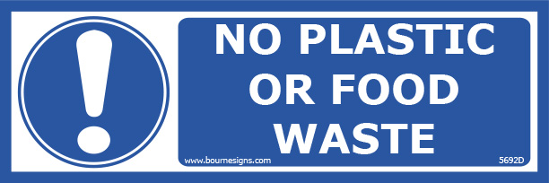 No Plastic or Food Waste 300mm x 100mm