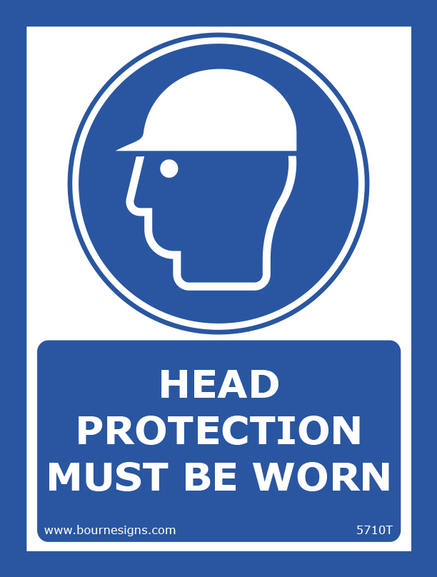 Head Protection must be worn 150mm x 200mm