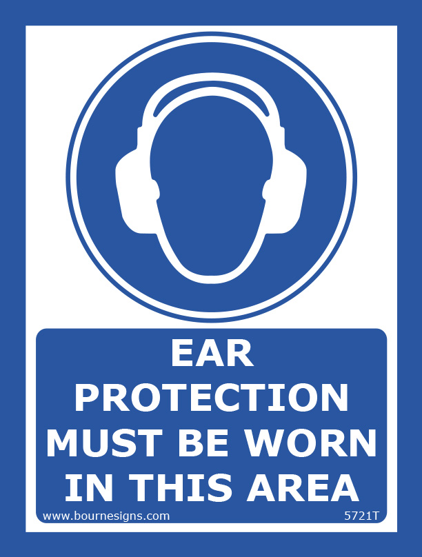 Ear Protection must be worn in this area 150mm x 200mm