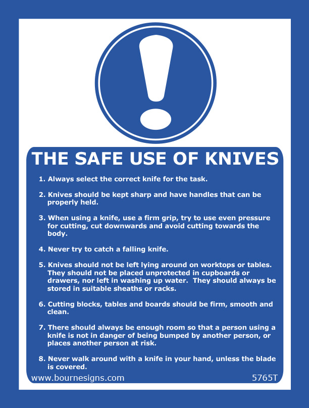 The Safe Use of Knives 150mm x 200mm
