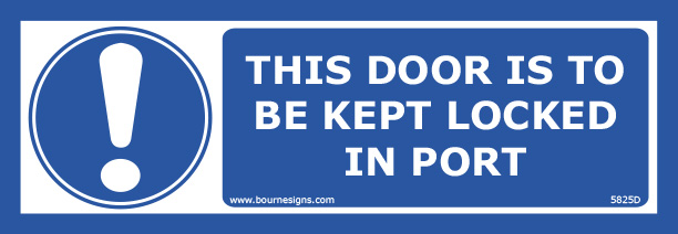 This door to be kept locked in port 300mm x 100mm