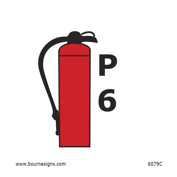 Powder (6) Fire Extinguisher 150mm x 150mm