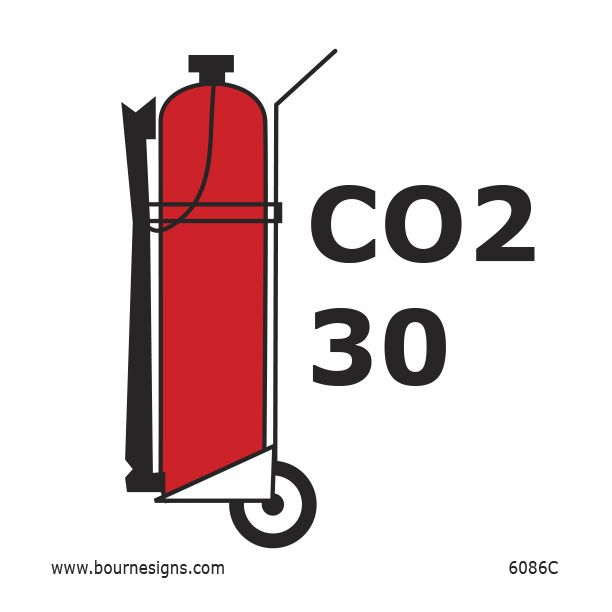 Wheeled CO2 (30) Fire Extinguisher 150mm x 150mm