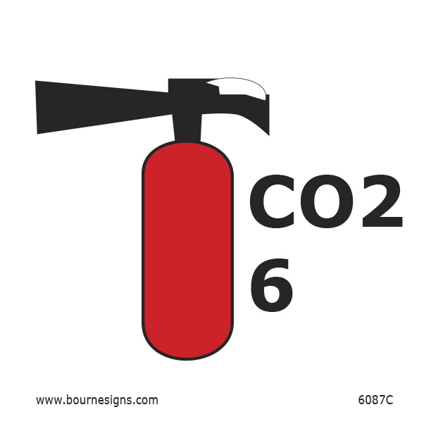 CO2 (6) Fire Extinguisher 150mm x 150mm