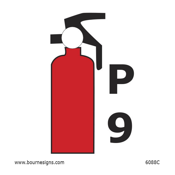 Powder (9) Fire Extinguisher 150mm x 150mm