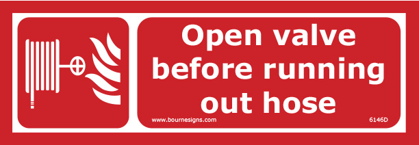 Open valve before running out hose 300mm x 100mm