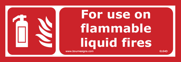 For use on flammable liquid fires 300mm x 100mm