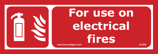For use on electrical fires 300mm x 100mm