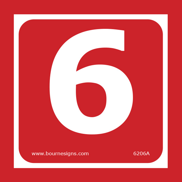 Number 6 100mm x 100mm