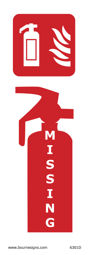 Missing Fire Extinguisher 100mm x 300mm