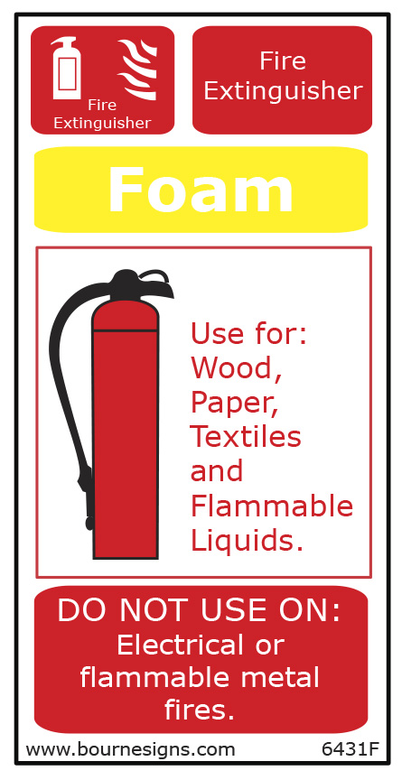 Foam Fire Extinguisher Identification 100mm x 200mm