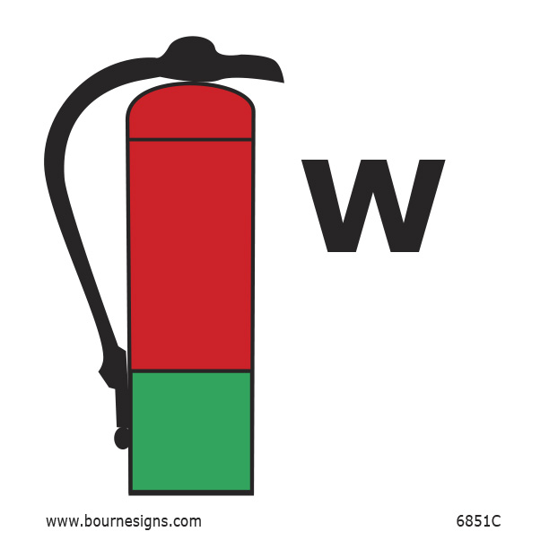 Water Fire Extinguisher 150mm x 150mm