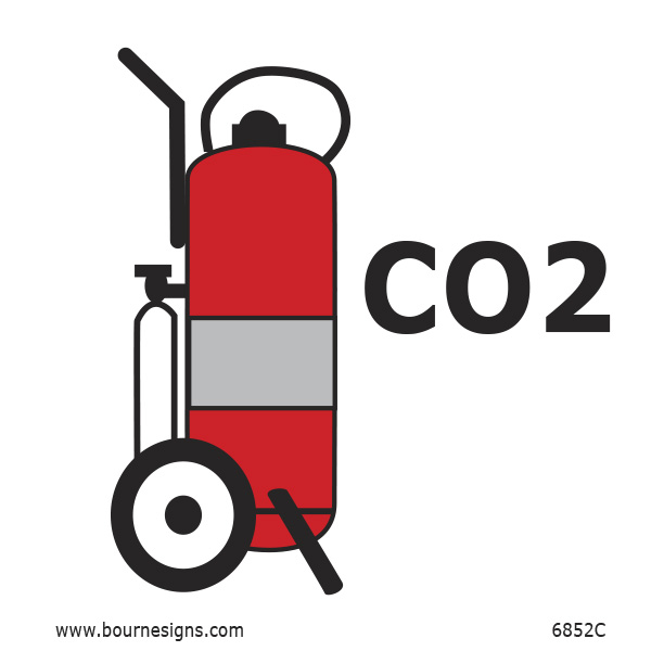 Wheeled CO2 Fire Extinguisher 150mm x 150mm