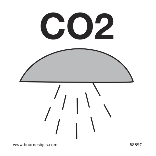 Space Protected by Fixed CO2 Fire Extinguisher System 150mm x 150mm