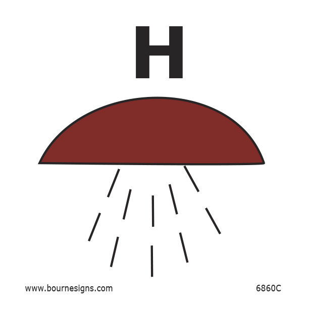 Space Protected by Fixed Halon Fire Extinguisher System 150mm x 150mm