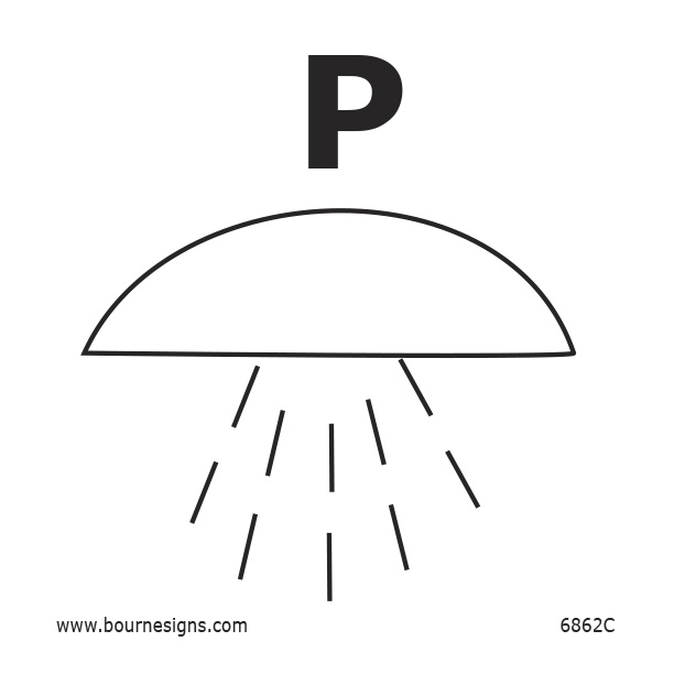 Space Protected by Fixed Powder Fire Extinguisher System 150mm x 150mm