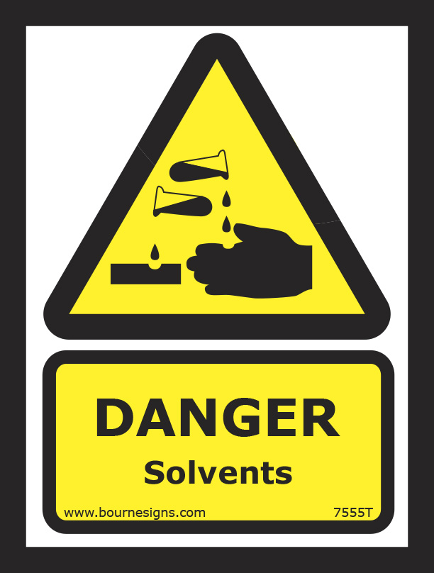 Danger. Solvents 150mm x 200mm
