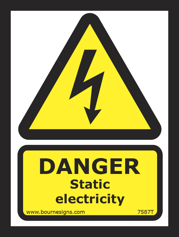 Danger. Static electricity 150mm x 200mm