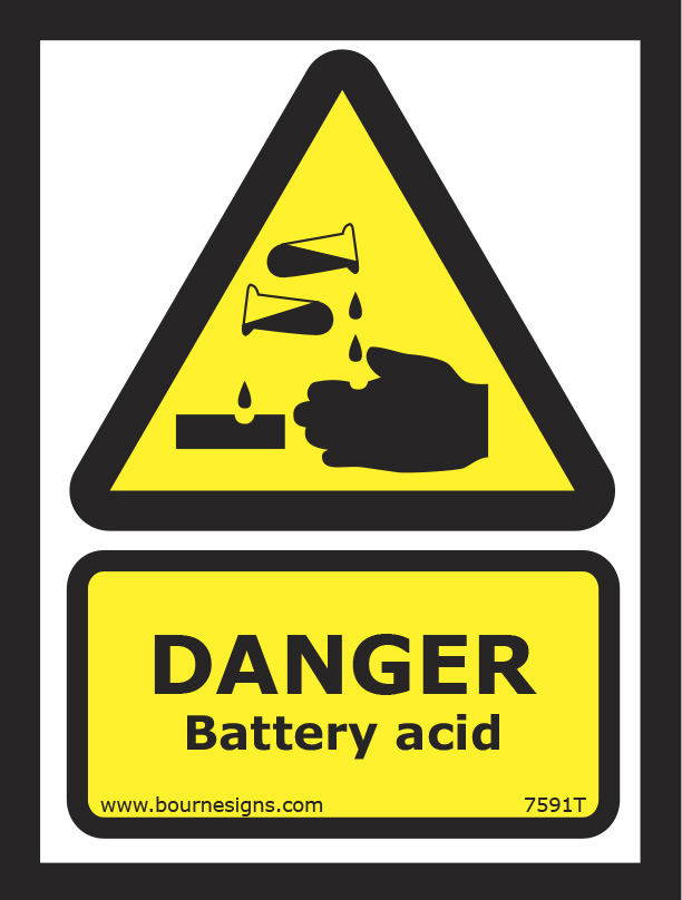 Danger. Battery Acid 150mm x 200mm