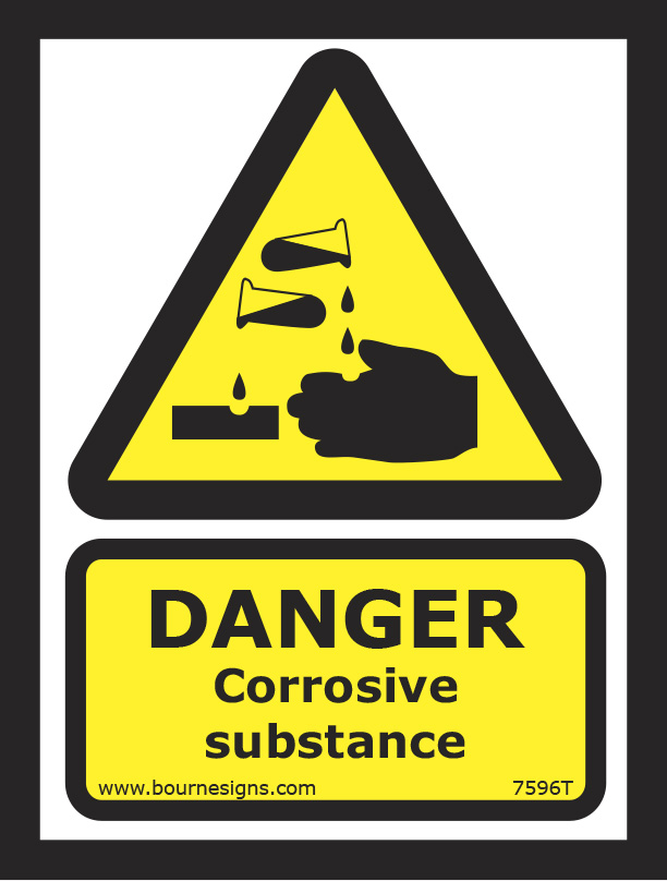Danger. Corrosive substance 150mm x 200mm