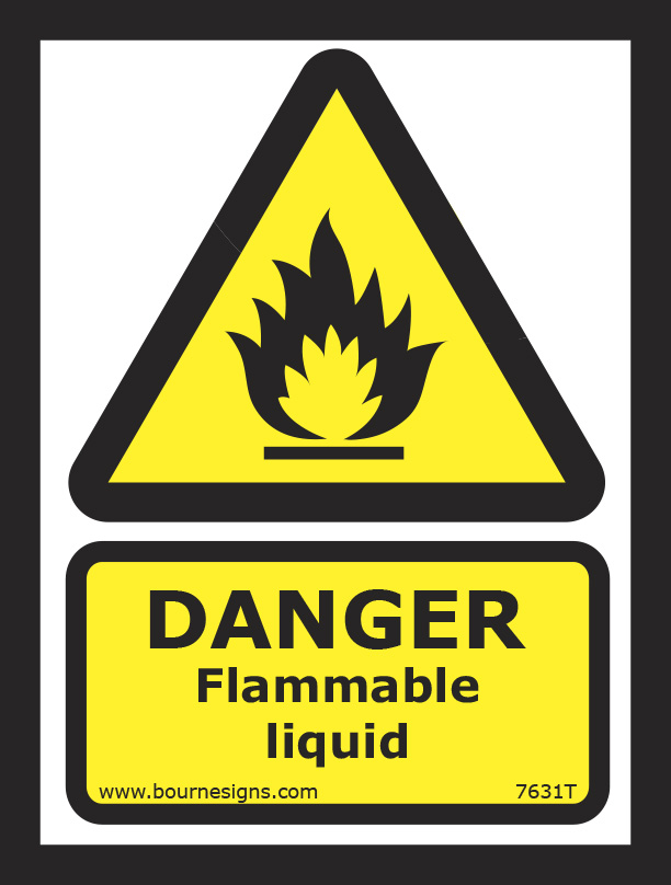 Danger. Flammable liquid 150mm x 200mm