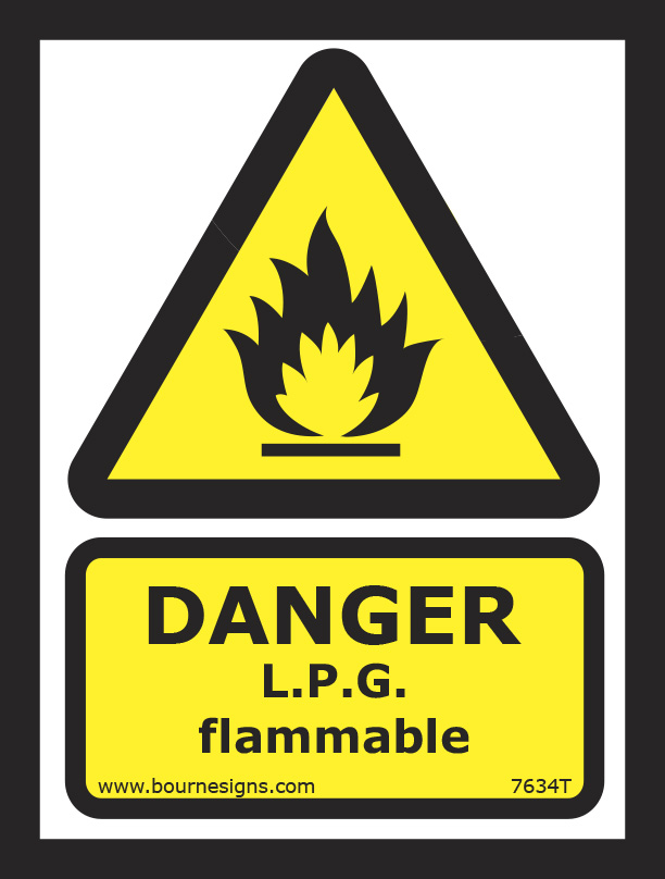 Danger. LPG flammable 150mm x 200mm