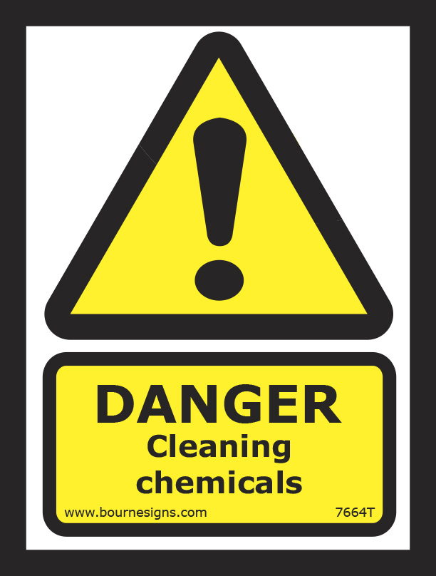 Warning. Cleaning chemicals 150mm x 200mm