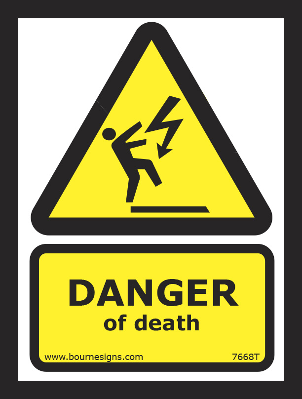 Danger of death 150mm x 200mm